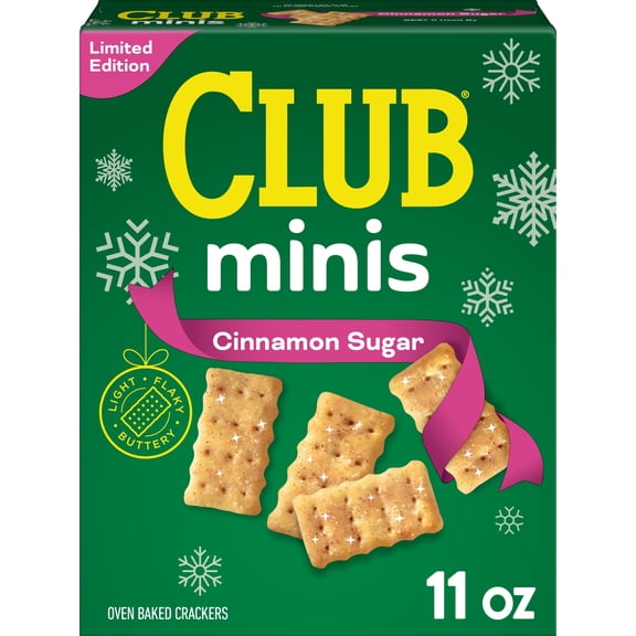 Club Minis Cinnamon Sugar Crackers, Holiday Snacks, 11 oz