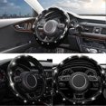 thumbnail image 3 of Diamond Leather Bling Steering Wheel Cover, Fit 15 inch -Black Universal Car Steering Wheel Protector with Crystal Rhinestones Anti-Slip Soft Interior, 3 of 5