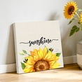 thumbnail image 2 of Sunshine Watercolor Canvas Wall Art for Living Room, Sunflowers Bees Retro Linen Farmhouse Poster Print Painting for Bedroom Office Home Decoration Wall Pictures Prepare To Hang 10"x10", 2 of 9
