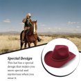thumbnail image 7 of Linyer Cowboy Hats Special Design Comfortable Male Caps Braided Straps Simple Style Lightness Cap Outdoor Birthday Gifts Wine red M（56-58cm）, 7 of 7