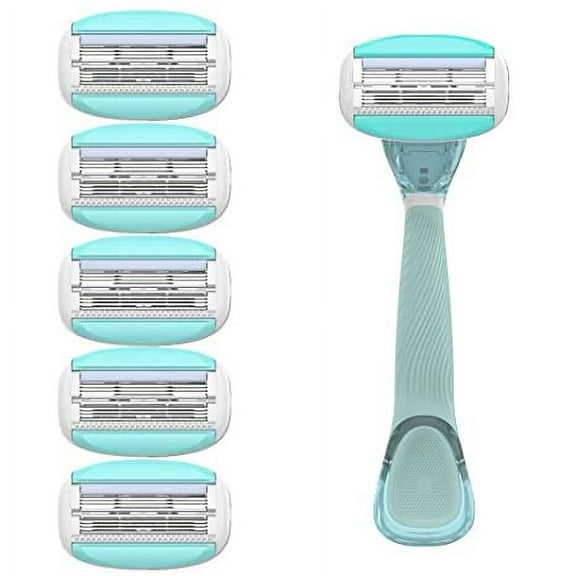 Dorco EVE6 Razor for Women, Includes 1 Razor Handle and 6 Long-Lasting Razor Blade Refills| 1 Handle   6 Cartridges