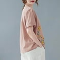 thumbnail image 4 of Camisas de Manga Corta para las Mujeres Blusas de Cuello Redondo con Botones Casuales, Camisa de Verano de Moda para Diarios Y Fiestas, 4 of 6