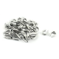 Unique Bargains 50PCS Stainless Steel Cable Thimbles for 4mm 1/8' Wire Rope