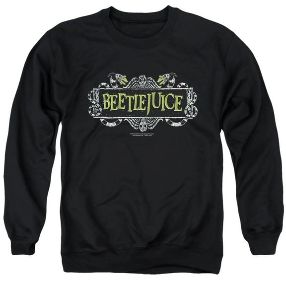 Beetlejuice Movie Logo Unisex Adult Crewneck Sweatshirt,Black, Small