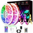 thumbnail image 1 of Lumières DEL, Bande Lumineuse DEL RVB 50 Pi/15 m pour Chambre avec Bluetooth et Télécommande, Bandes Lumineuses DEL Synchronisées à la Musique (3 X 16,4 Pi), 1 of 3
