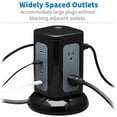 thumbnail image 3 of Tripp Lite Surge Protector Tower 6-Outlet 3x USB-A 1x USB C Black TLP606UCTOWER, 3 of 5