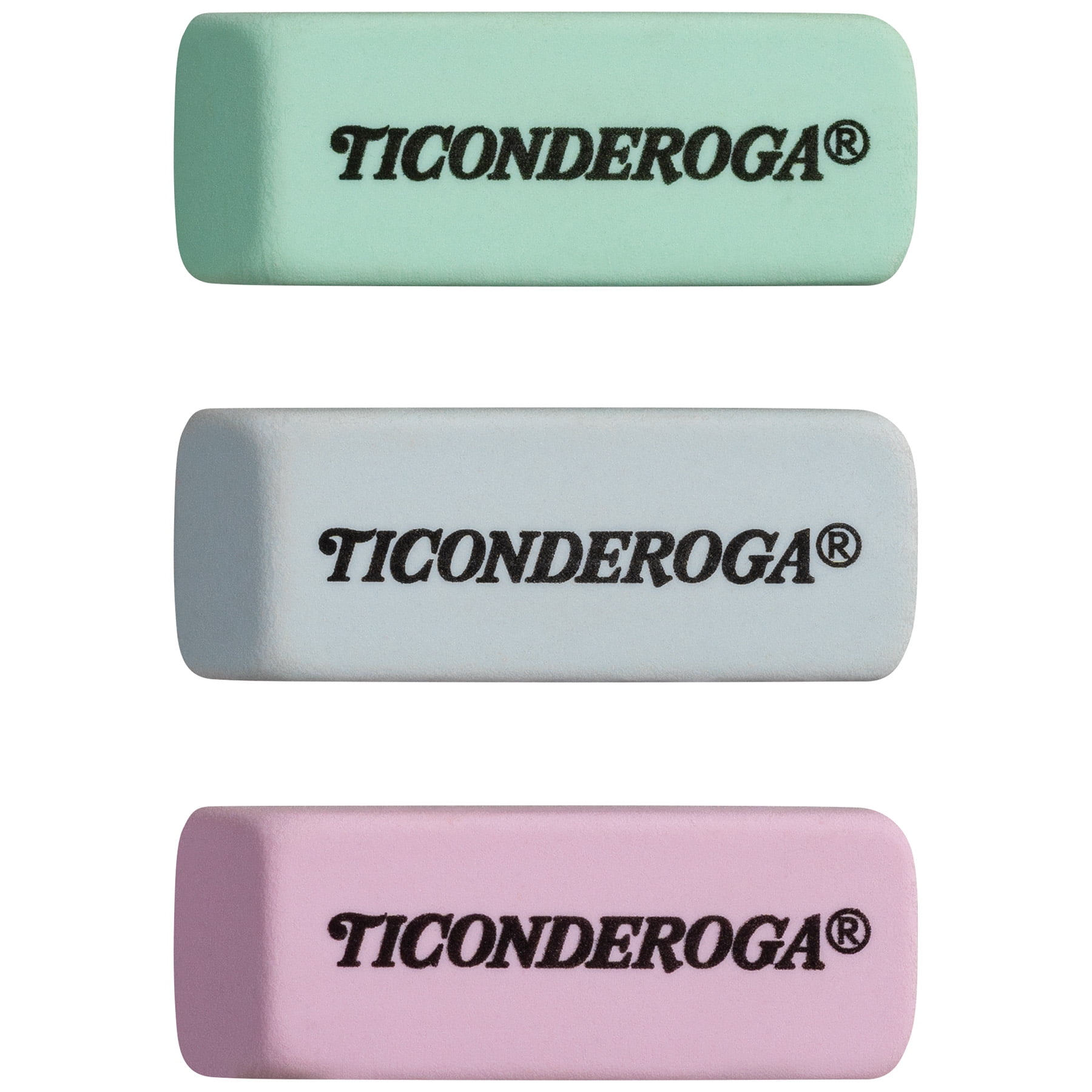 Ticonderoga Pastel Wedge Eraser, 3 Per Pack, 24 Packs