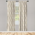 thumbnail image 3 of Ambesonne Palm Leaf Curtains, Pale Brown Leaves Exotic, Pair of 28"x63", Pale Brown White, 3 of 5