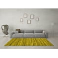 thumbnail image 3 of Ahgly Company Machine Washable Indoor Square Abstract Yellow Contemporary Area Rugs, 7' Square, 3 of 4