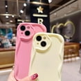 thumbnail image 2 of Compatible with iPhone 13 Cute Kawaii Curly Cream Frame Shape Soft Silicone Shockproof Protective Phone Case Cover for Women Girls Yellow, 2 of 16