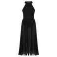 thumbnail image 1 of YONGHS Big Girls Lyrical Dance Dress Mock-neck Leotard with Long Mesh Maxi Skirt 8-16 Black 16, 1 of 7