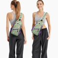 thumbnail image 6 of Sling Backpack,Green Christmas Tree Pattern Sling Bag with Water Bottle Holder,Waterproof Sling Bag for Men/Women with Headphone Jack for Hiking,Travel, 6 of 6