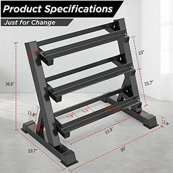 Dripex 3 Tier Heavy Duty Dumbbell Rack Home Gym Weight Rack Dumbbell Storage Stand Holder, Latest Model(Rack Only)