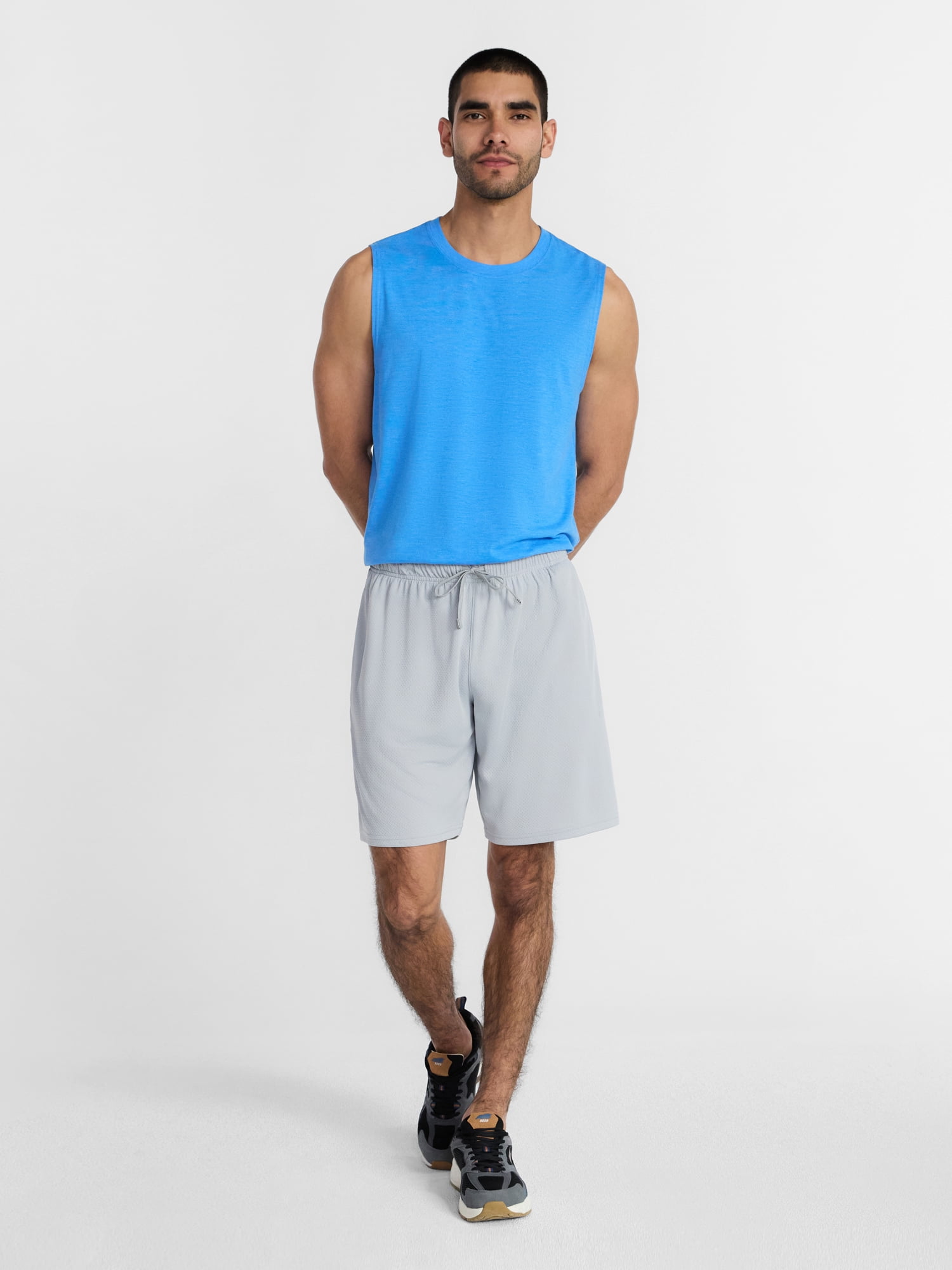 Athletic Works Men's and Big Men's Active Mesh Shorts, 9" Inseam, Sizes XS-5XL