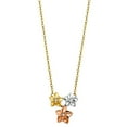 thumbnail image 2 of 14K Three tone Yellow Gold, White gold & Rose Gold Floating Flower Necklace, 2 of 2