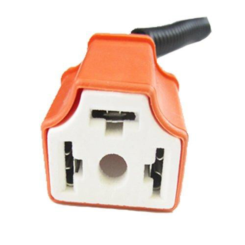 3PCS 3 Wire Orange Ceramic Socket+3 Pin Car Flasher Relay 12V