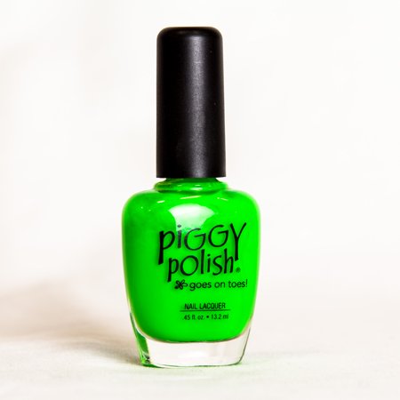 Piggy Polish Bright Neon Green Nail Polish, Envy, .46 oz