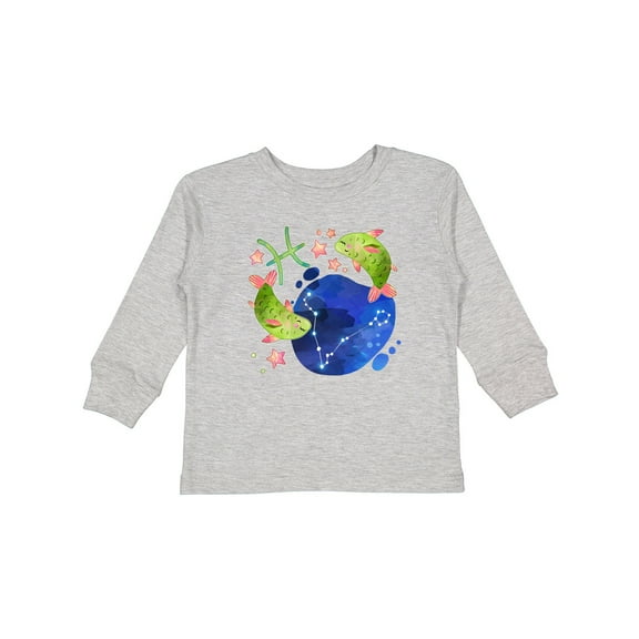 Inktastic Pisces Constellation Zodiac Sign Illustration Boys or Girls Long Sleeve Toddler T-Shirt
