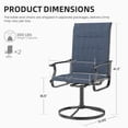 thumbnail image 5 of ELPOSUN Patio Swivel Chairs Set of 4, Outdoor Dining Chairs High Back Padded All Weather Breathable Textilene Outdoor Swivel Chairs with Metal Rocking Frame for Lawn Garden Backyard Deck, Navy, 5 of 6