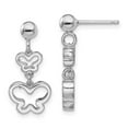 thumbnail image 3 of Sterling Silver Rhodium-plated Butterfly Dangle Earrings, 3 of 3