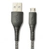 onn. 6' Braided Micro-USB to USB Cables, 2 Pack - Black