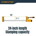 thumbnail image 3 of POWERTEC 2PK 24 Inch Woodworking Parallel Clamps | Jaw Bar Clamp Spreader Tool (71368), 3 of 8