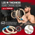 thumbnail image 4 of Wooden Gymnastic Rings with Adjustable Number Straps, Olympic Rings for Gym, Workout, Exercise, Outdoor Training, Quick Install Carabiner, 8.5 ft Straps Pull Up Non-Slip Rings, 4 of 8