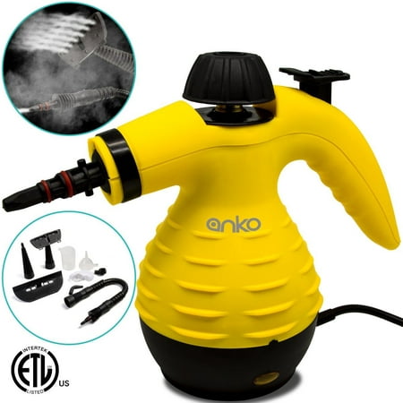Handheld Steam Cleaner, ANKO Multi-Purpose Pressurized Steam Cleaner with 6 Different Attachments and 3 Additional Accessories. Used to Clean the Doors, Carpets, Curtains, Kitchen Surface and