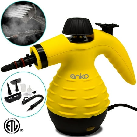 Handheld Steam Cleaner, ANKO Multi-Purpose Pressurized Steam Cleaner with 6 Different Attachments and 3 Additional Accessories. Used to Clean the Doors, Carpets, Curtains, Kitchen Surface and etc