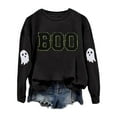 thumbnail image 5 of XIAONU Womens Sweatshirts Ghost Cute Printed Hoodless Sweatshirt Peasure Baggy Long-Sleeved Pullover Hoodless Sweatshirt, 5 of 5