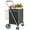 Grey 24.6" x 21.25”, variant on 2-Layer Foldable Jumbo Shopping Cart with Double Basket, 360° Rolling Swivel Wheels for Groceries Laundry