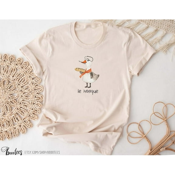 French Goose T-Shirt, Le Honque Funny T-shirt Tshirt Tee Tees T Gift. Silly France Trip Vacation Present For Animal Duck Bird Geese Meme Lover TH150529