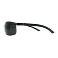 thumbnail image 3 of Polarized Metal Half Rim Wrap Rectangular Agent Sunglasses Gunmetal Black, 3 of 4