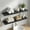 Black, variant on YYAo Invisible Bracket Floating Shelves, Set of 2 with Strong Metal Frame & Gold Rail for Versatile Storage and Decoration, White and Gold