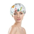 thumbnail image 3 of Kll Turtle And Sea Life Pattern Shower Cap & Bath Cap For Women,Reversible Oversized Waterproof Shower Caps For All Hair Lengths,Elastic Reusable Bathing Hair Cap, 3 of 9