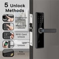 thumbnail image 4 of Serrure de Porte Intelligente Biométrique à Empreinte Digitale, Déverrouillage à Distance, Carte Sans Clé, Serrure à Mot de Passe, Serrure de Porte Électronique, Maison Intelligente Intégrée, 4 of 8