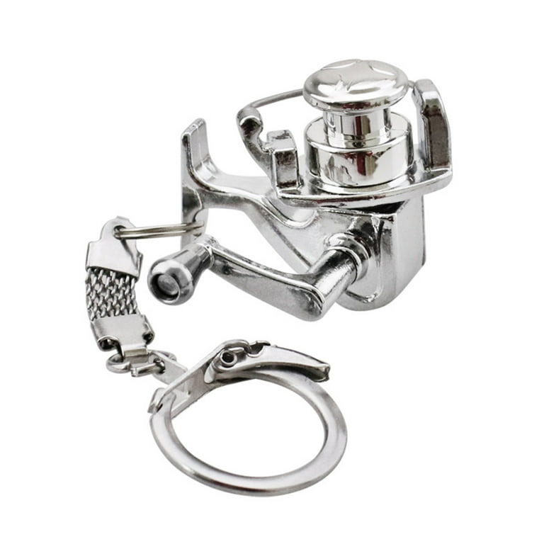 SPRING PARK Alloy Mini Fishing Reel Miniature Pendant Charm Keyring Key  Chain Keychain 