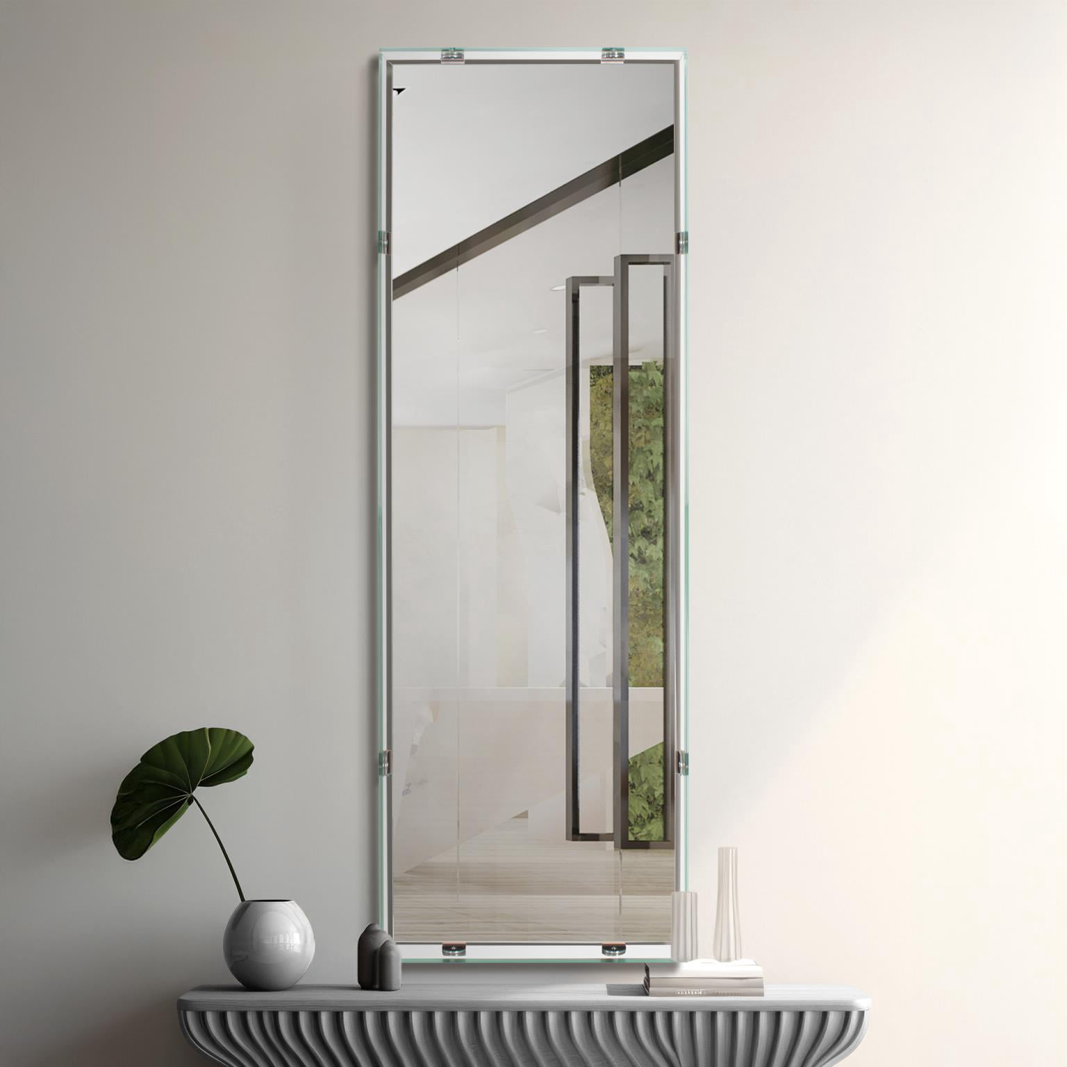 Vivaldo Floating Dressing Mirror with Glass Box Frame