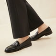 thumbnail image 4 of YDN Womens Retro Round Closed Toe Penny Loafers Chunky Low Heels Slip On Flats Office Daily Formal Shoes Size 5 Black, 4 of 4