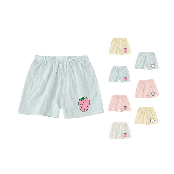 Ahuyic Solid Color Girls Shorts Loose Fit Baby Summer Bottoms 0-3Y