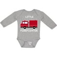 thumbnail image 3 of Inktastic Red Fire Little Firefighter White Text Boys or Girls Long Sleeve Baby Bodysuit, 3 of 5