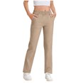 thumbnail image 4 of Nskgu Girls Uniform Pants Kids High Stretchy Straight Leg Dress Pants Elastic Waist Size 5-16 Years, 4 of 6