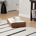 thumbnail image 2 of Happy Hounds Willow Small Latte Rectangle Pillow Style Sherpa Cat Bed, 2 of 5