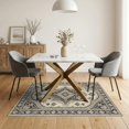 thumbnail image 3 of ODIKA Boho Neutral Vintage Farmhouse Geometric Hallway Pink Bathroom Fall Flowing Non-Slip Low Profile for Guest Room, Lounge, Apartment, 3 of 7