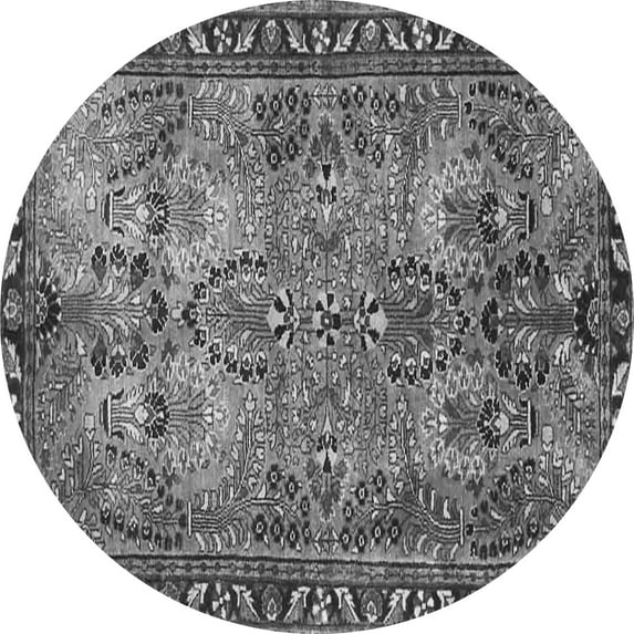 Ahgly Company Indoor Round Persian Gray Traditional Area Rugs, 7' Round