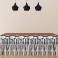 thumbnail image 5 of KAKOWELY Faldas de mesa con flecos de papel de aluminio plateado para decoraciones de fiestas de cumpleaños Faldas de mesa con oropel metálico para bodas y eventos festivos, 5 of 5