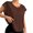 Coffee, variant on Women Short Sleeve Workout Shirts Open Back Tops Casual Mesh Yoga Tops Y2k Athletic Gym Slouchy Crop Running Tees