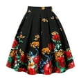 thumbnail image 2 of Womens Vintage A Line Midi Skirts Floral Print Pleated Skirts 50s Pleated Swing Skirts Knee Length Skater Skirts, 2 of 5