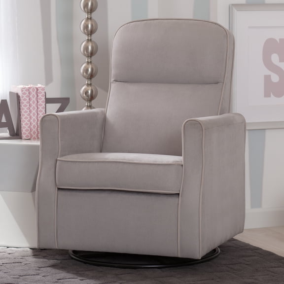 Delta Children Clair Slim Nursery Glider Swivel Rocker Chair, Dove Gray