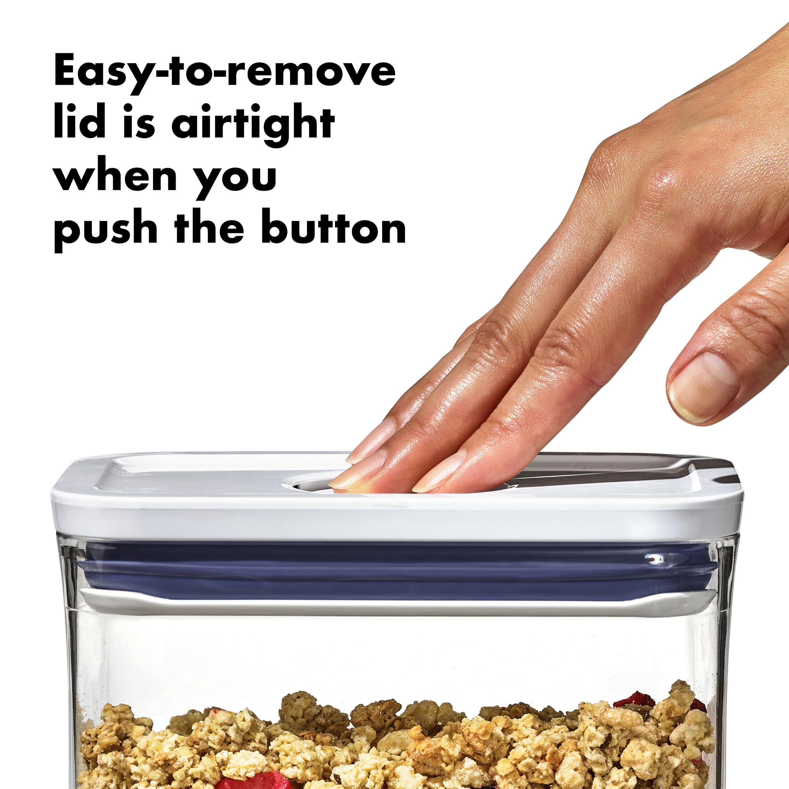 (2 pack) OXO POP Container 1.7-Qt Short Rectangle Food Storage Container, White
